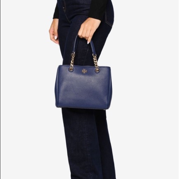 NEW Tory Burch Carter Small Tote - Blue - Picture 6 of 10